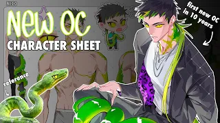 creating a new snake OC for my webtoon! ✧ character ref sheet
