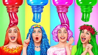 Chica Fuego, Chica Agua, Chica Aire y Chica Tierra | Desafíos Divertidos con Cuatro Elementos