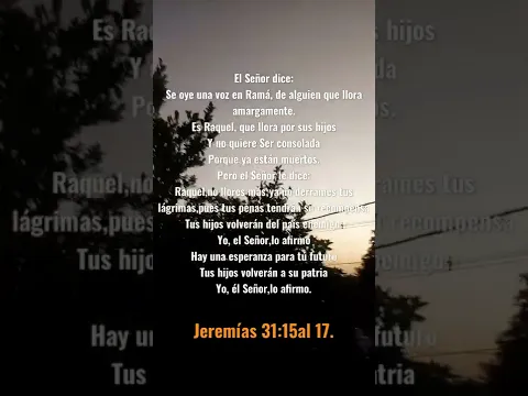 Dios habla hoy Jeremías 31:15al17 regreso de los israelitas a su patria #shorts