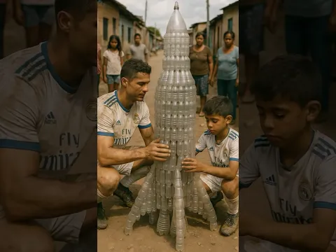 They made fun of poor Ronaldo and his son for building a spaceship out of plastic bottles. 😢