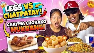 Cheyma xorako ajako khatrai mukhbang🥵😱chicken legs pics panipuri chatpatey