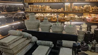 Indian Traditional kitchen organic soap stone, brass, bronze cast iron,copper collection Palm leaf