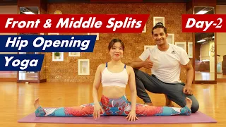 Day-2 Front & Middle Splits | Hip Opening Yoga | Beginner to Intermediate Yoga | Yograja