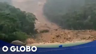 Temporal causa mortes em Angra dos Reis; praia é soterrada em Ilha Grande