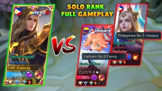 HOW TO PLAY LANCELOT IN SOLO RANKED? VS TOP SUPREME FANNY AND VEXANA FULL GAMEPLAY ( INTENSE MATCH )