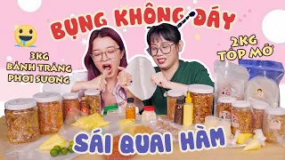 Sái Quai Hàm với 5kg Bánh tráng phơi sương, tóp mỡ HOT TIKTOK | Bụng không đáy