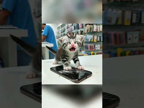 Cat's phone dropped 🐈😿 #cat #ai #catlover #cutecat #story #aicat