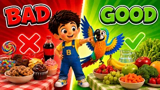 Healthy Food Makes Us Strong 🥕🍎 | Bobo and Bingo 🦜  l BoBoBingo TV Nursery Rhymes and Songs