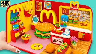 How To Make Miniature McDonalds Kitchen House with kitchen set from polymer clay❤️DIY Miniature Clay