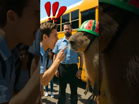 Capybara Noticed the DANGER on the Bus 🚌💥 #capybara