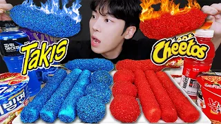ASMR MUKBANG 직접 만든 타키스 대왕 가래떡 떡볶이 불닭볶음면 치즈스틱 핫도그 먹방 & 레시피 FIRE NOODLES AND Tteokbokki EATING SOUND!