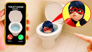 MON DRONE A FILMÉ TOILETTE EATER ET MIRACULOUS LADYBUG DANS VRAI VIE ! MIRACULOUS VS TOILETTE EATER