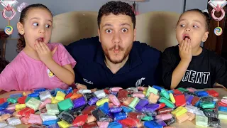 تحدي عمل أكبر كوره صلصال في العالم من جميع الاشكال 😱 لونها صدمنا !؟