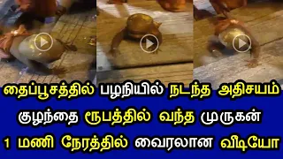 தைப்பூசத்தில் பழனியில் நடந்த அதிசயம் ! குழந்தை ரூபத்தில் வந்த முருகன்! 1 மணி நேரத்தில் வைரலான வீடியோ