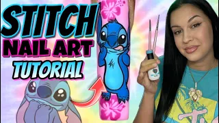 Easy STITCH Nail Art Tutorial!💙🌺 Cute Summer design using all NAILZBYDEV products!💕