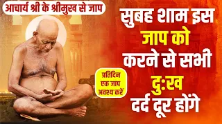 आचार्य श्री के श्रीमुख से जाप। सुबह शाम इस जाप को करने से सभी दुख दर्द दूर होंगे।रोज जाप करें
