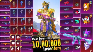 $1,000,000 UC 😱| INDIA'S MOST EXPENSIVE INVENTORY OF BGMI | BATTLEGROUND MOBILE INDIA BEST INVENTORY