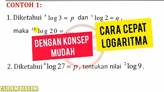 Cara Cepat Belajar Logaritma Contoh 2 No 1