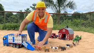 Caminhão e Animais, aprendizagem com brinquedo para crianças! MOOPI - O Super Faz-Tudo