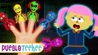 Pueblo Teehee | Familia dedo de esqueletos de colores - Canciones infantiles divertidas