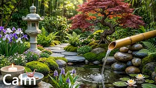 Relaxing Sleep Music + Bamboo Water Sounds 🌿 Relieve Stress, Anxiety, and Depression | Calm Mind