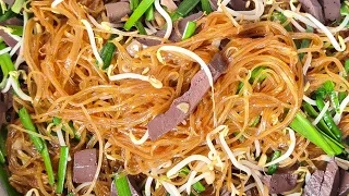 มาอีกแล้ว เมนูผัดหมี่แบบบ้านๆแชบๆสูตรน้ำตาลปิ๊บแชบหอม/ຂົ່ວໝີ່ແຊບໆ@ผู้สาวฝั่งของ