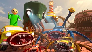 ALL CAR EATERS AND CRABTANIC vs BALDI ANIMATION in Garry's Mod