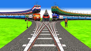 【踏切アニメ】あぶない電車 5 TRAIN THOMAS 🚦 Fumikiri 3D Railroad Crossing Animation Kereta Api Kartun #123