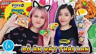Ăn Tất Cả Đồ Ăn Vặt Thái Lan - Mì Trộn Trứng Kẹo Dẻo I Linh Vyy Official