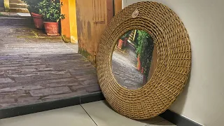 Побывала на МК оплетала зеркало #искусственныйротанг #кашпо #мастеркласс