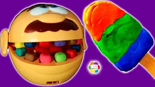 Play Doh Mega Ice Cream Cupcakes  Fun Factory Playset Toys Unboxing Surprise egg Teeth Head Dentist