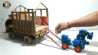 How to make small Eicher Truck dj at home | mini cardboard dj | dj truck loading | Tech Toyz