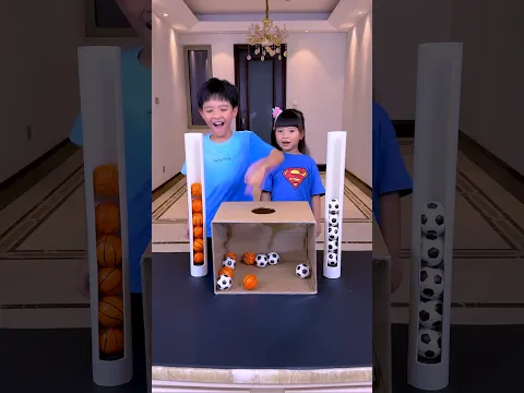 Little Girl Vs. Little Boy In A Ball-Touching Challenge, Who's The Winner? #Funnyfamily #Partygames
