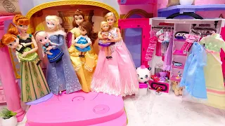 プリンセスお姫様 パジャマ ベットルーム朝食からの一日 エルサ アナ バービー人形 着せ替えごっこ ドレスに大変身 ✨手作り工作 DIY Barbie Wedding Dress Crafts