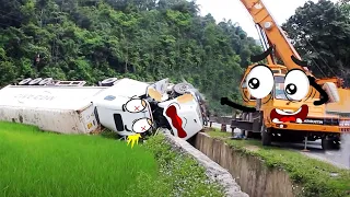 Mega Truck's In Danger !!! - Most Dangerous Transport Skills Operator | Woa Doodles
