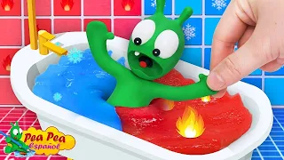 El Desafío Del Baño Frío Y Caliente 🔥❄ Hot vs Cold Bathtub Challenge - Dibujos Animados Para Niños