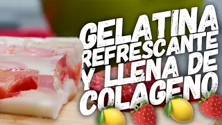 Receta Gelatina de limón con fresas