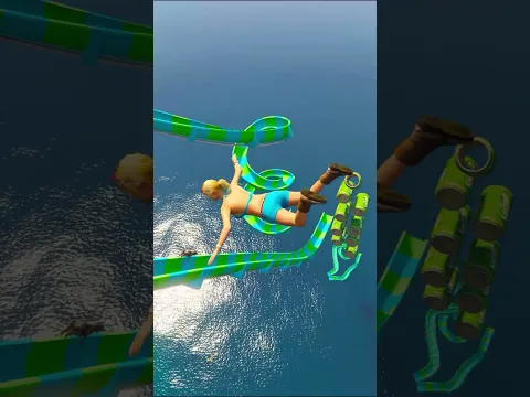 Tracey & Anita Awesome Water Slide #1 # #shorts