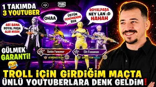 TROLL YAPMAK İÇİN GİRDİĞİM MAÇTA ÜNLÜ YOUTUBERLARA DENK GELDİM - PUBG MOBİLE TROLL