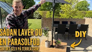 Byg en smart parasolfod med hjul – nem DIY til terrassen!