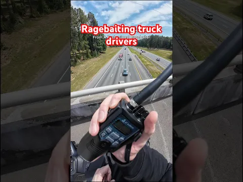 Ragebaiting truck drivers with a CB Radio  #ragebait #bikerboy #biketok #motovlog #funny