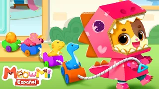 Dinosaurios Coloridos | Canción de Colores | Canción Infantil | MeowMi Family Show Español🐱