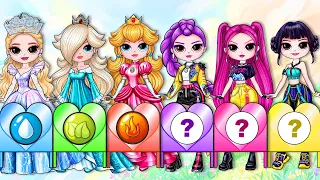 K-Pop Huntrix Rumi, Mira, Zoey, Peach, Rosalina, Glinda Four Elements Dress up | Paper Fashion DIY