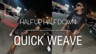 Quickest Half Up Half Down Quick Weave Tutorial | Hair Store Hair The Affordable Way