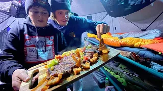 48 Hour Ice Camping Surf N' Turf!
