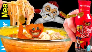 Challenge Buldak Spicy Pho Noodles! 🔥 [ Poppy Playtime & Goo Goo GaGa meme ] 🌶️🥵