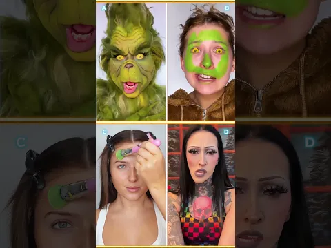 TikTok makeup trend - Circus 🤡 Pt.11 Grinch edition | 📌 Pinned your comment | #makeup #transition