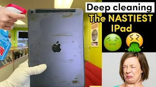 DEEP CLEANING THE NASTIEST #ipad and case I’ve ever seen 🤢🤮 #asmr #gross #nasty #hair #roblox