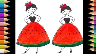 Cute Girl Drawing For Kids | Colouring & Painting For Kids , Toddlers # kidsart#childart