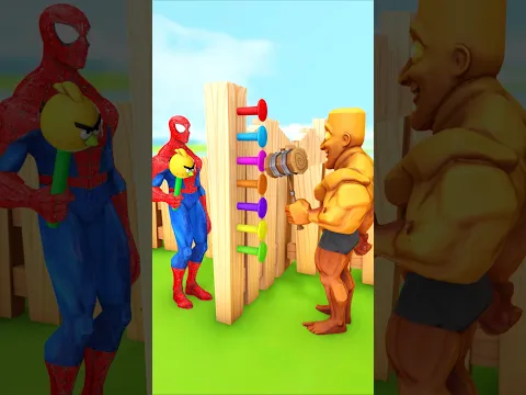 Spider-man vs Tung tung tung hammering nails back and forth #funny #gamespeed #animation